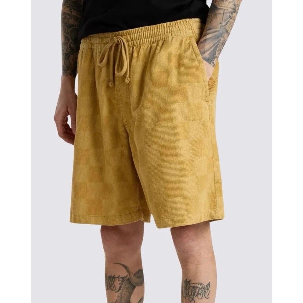 VANS RANGE CHECKERBOARD CORD LOOSE SHORTS SIZE MEDIUM (32 WAIST) CE6163